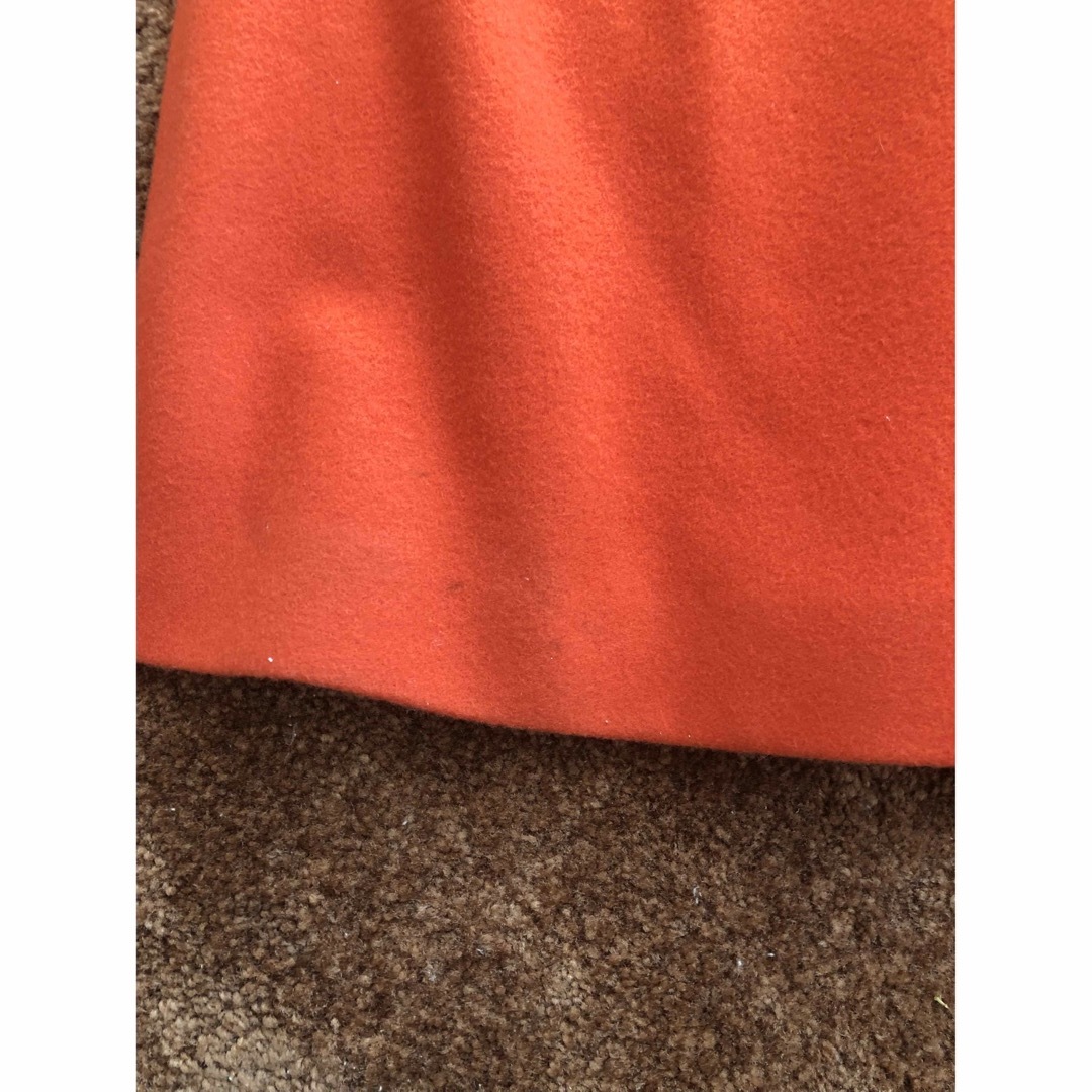 PARIGOT(パリゴ)のパリゴ　ノーカラーコート　オレンジ　サイズフリー レディースのジャケット/アウター(ロングコート)の商品写真