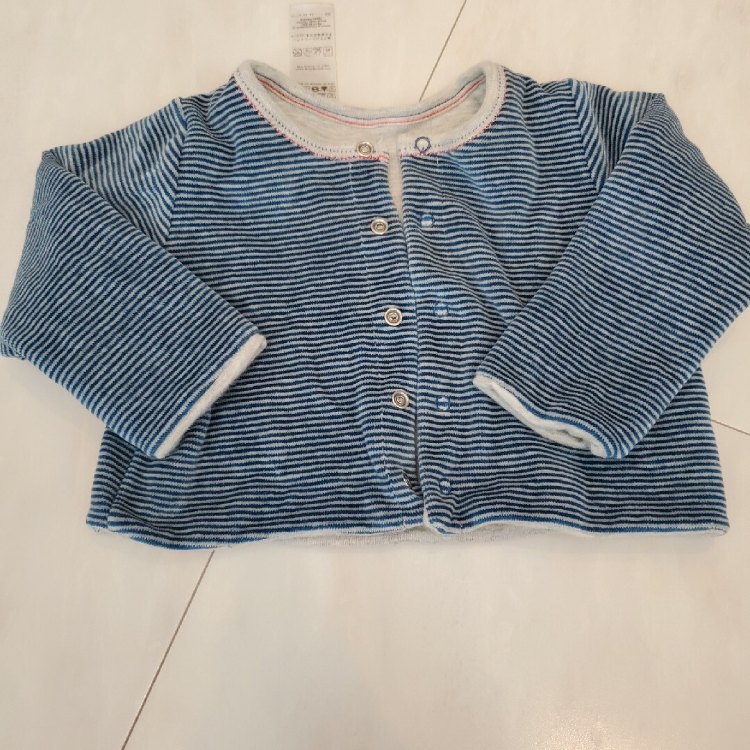 PETIT BATEAU(プチバトー)のプチバトー　ロンパース　カバーオール　新生児　２点セット　60 70 キッズ/ベビー/マタニティのベビー服(~85cm)(ロンパース)の商品写真