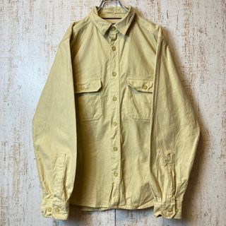 ウールリッチ(WOOLRICH)のウールリッチ シャモアクロス 長袖 ヘビーネルシャツ イエロー アメリカ古着(シャツ)