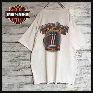 ハーレーダビッドソン(Harley Davidson)の【ゆるだぼ】ハーレーダビッドソン　１サインビッグプリントTシャツ　白　E566(Tシャツ/カットソー(半袖/袖なし))