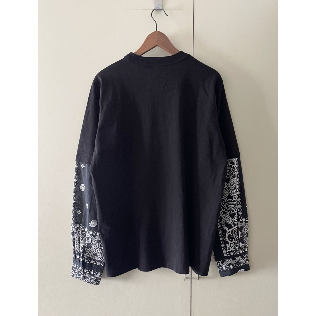 sacai(サカイ)のsacai サカイ ブラックペイズリー  ドッキングトップス メンズのトップス(Tシャツ/カットソー(七分/長袖))の商品写真