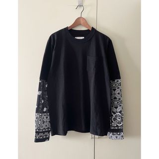 サカイ(sacai)のsacai サカイ ブラックペイズリー  ドッキングトップス(Tシャツ/カットソー(七分/長袖))