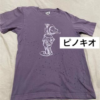 ユニクロ　ディズニーTシャツ　ピノキオ　XS  グレー(Tシャツ/カットソー(半袖/袖なし))