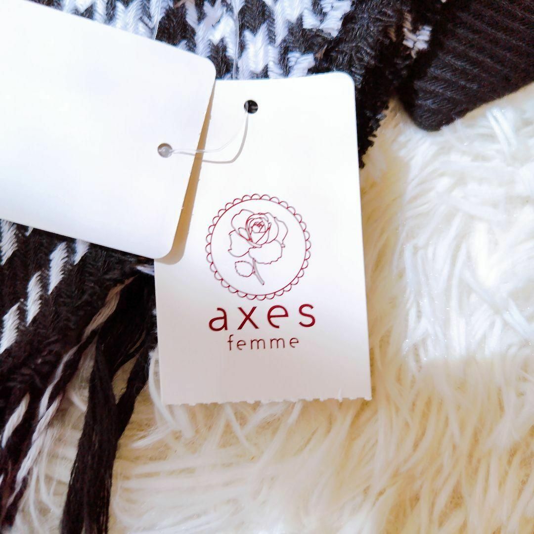 axes femme(アクシーズファム)の新品／axes femme／アクシーズファム／Ｆ／大人モードシック千鳥柄ストール レディースのファッション小物(ストール/パシュミナ)の商品写真