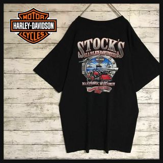 ハーレーダビッドソン(Harley Davidson)の【人気ブラック】ハーレーダビッドソン　センターデカロゴTシャツ　人気　F499(Tシャツ/カットソー(半袖/袖なし))