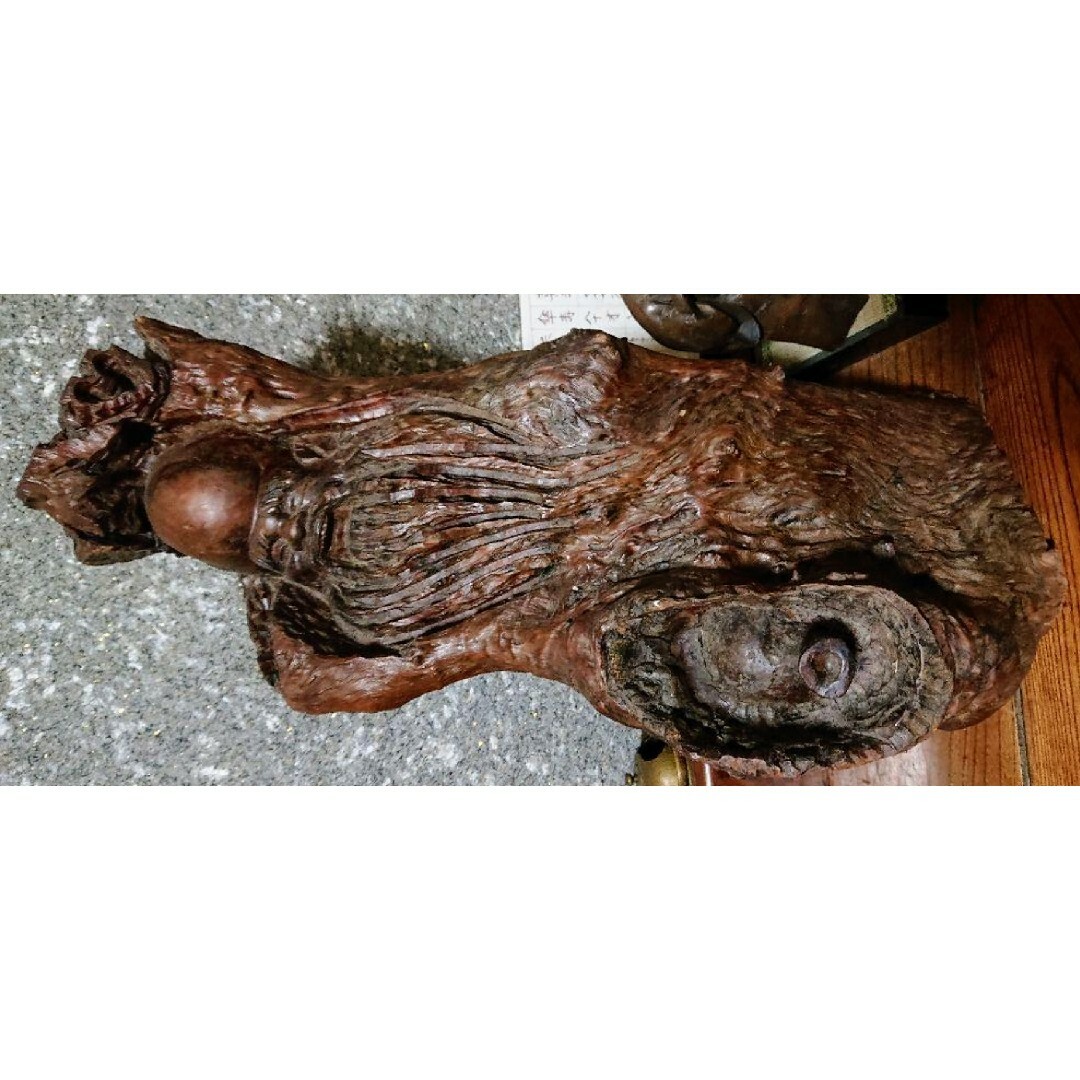 木彫り 仙人 骨董 エンタメ/ホビーの美術品/アンティーク(彫刻/オブジェ)の商品写真