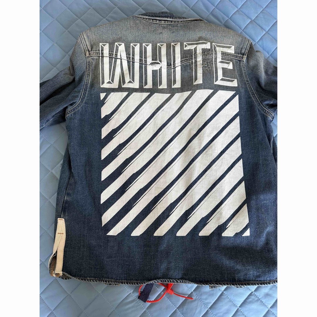 新作 off-white オフホワイト　デニムジャケット　ジージャン L