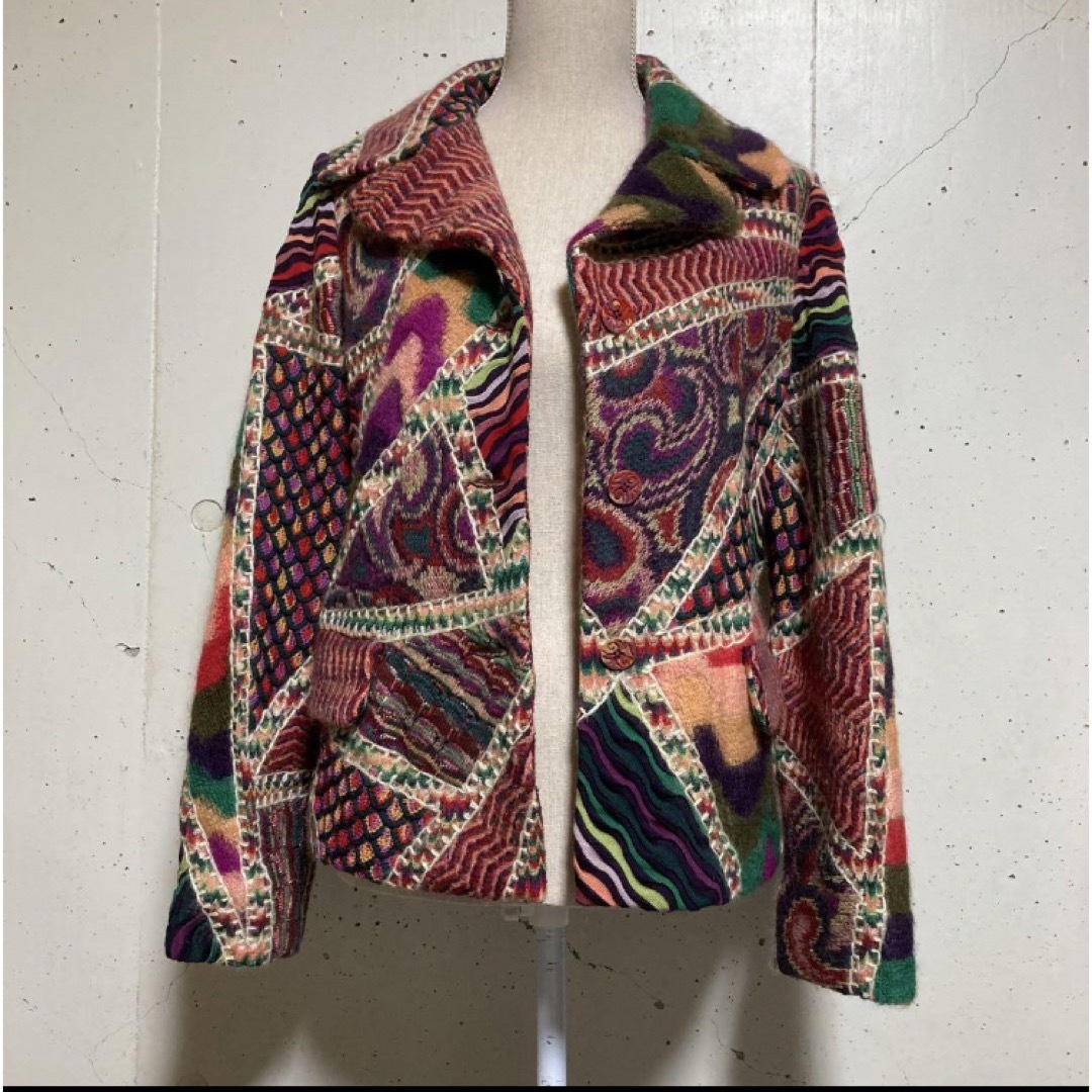 美品✨MISSONI ミッソーニ　オレンジタグ　モヘヤ混　ニットジャケットコート