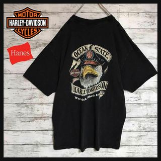 ハーレーダビッドソン(Harley Davidson)の【USA製】ハーレーダビッドソン　イーグルプリントTシャツ　人気黒　F559(Tシャツ/カットソー(半袖/袖なし))