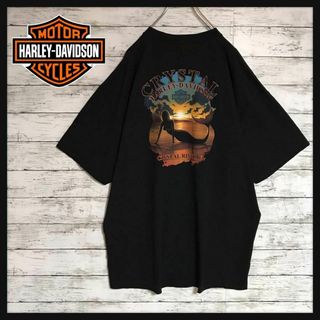 ハーレーダビッドソン(Harley Davidson)の【人気ブラック】ハーレーダビッドソン　マーメイドプリントTシャツ　F560(Tシャツ/カットソー(半袖/袖なし))