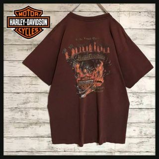 ハーレーダビッドソン(Harley Davidson)の【USA製】ハーレーダビッドソン　背面ビッグプリントTシャツ　ブラウンＨ463(Tシャツ/カットソー(半袖/袖なし))