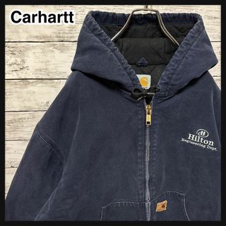 carhartt カーハート　アクティブ　ジャケット　ダック　ネイビー　革タグ