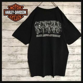 ハーレーダビッドソン(Harley Davidson)の【人気Ｌサイズ】ハーレーダビッドソン　背面プリントTシャツ　人気黒　Ｈ467(Tシャツ/カットソー(半袖/袖なし))