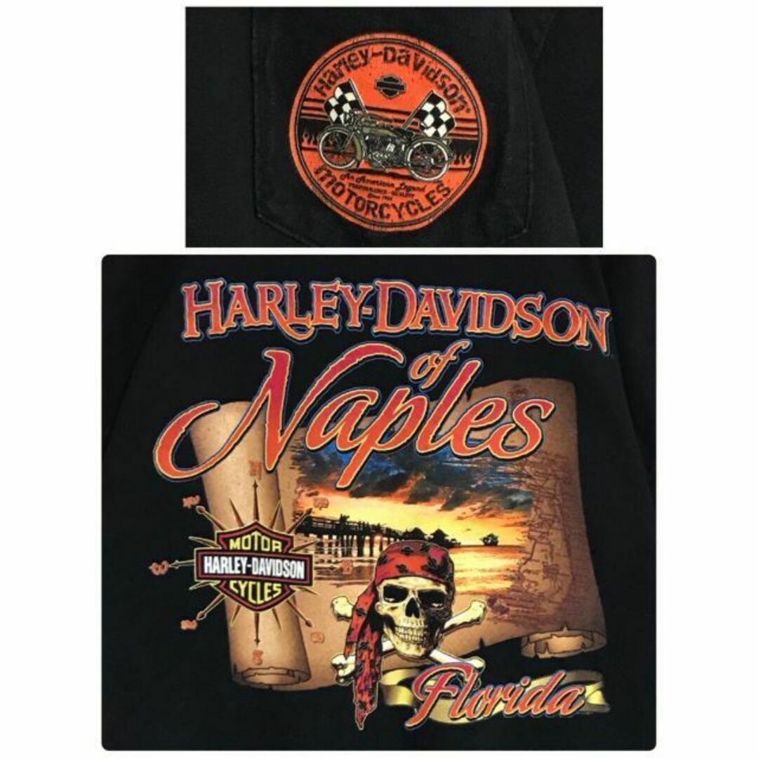 Harley Davidson(ハーレーダビッドソン)の【メキシコ製】ハーレーダビッドソン　ビッグプリントTシャツ　人気黒　Ｈ470 メンズのトップス(Tシャツ/カットソー(半袖/袖なし))の商品写真