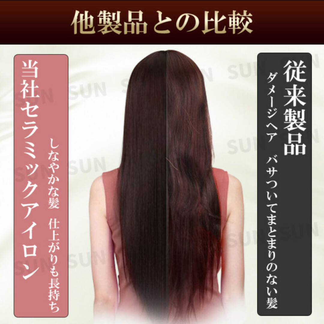 ストレート ヘアーアイロン カールアイロン 2WAY 温度調節機能付 200℃白 スマホ/家電/カメラの美容/健康(ヘアアイロン)の商品写真