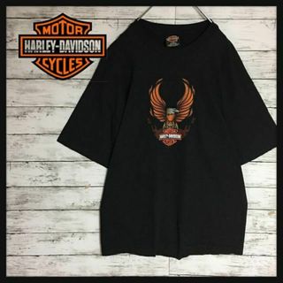 ハーレーダビッドソン(Harley Davidson)の【美品両面プリント】ハーレーダビッドソン　半袖Tシャツ　人気XL黒　K433(Tシャツ/カットソー(半袖/袖なし))