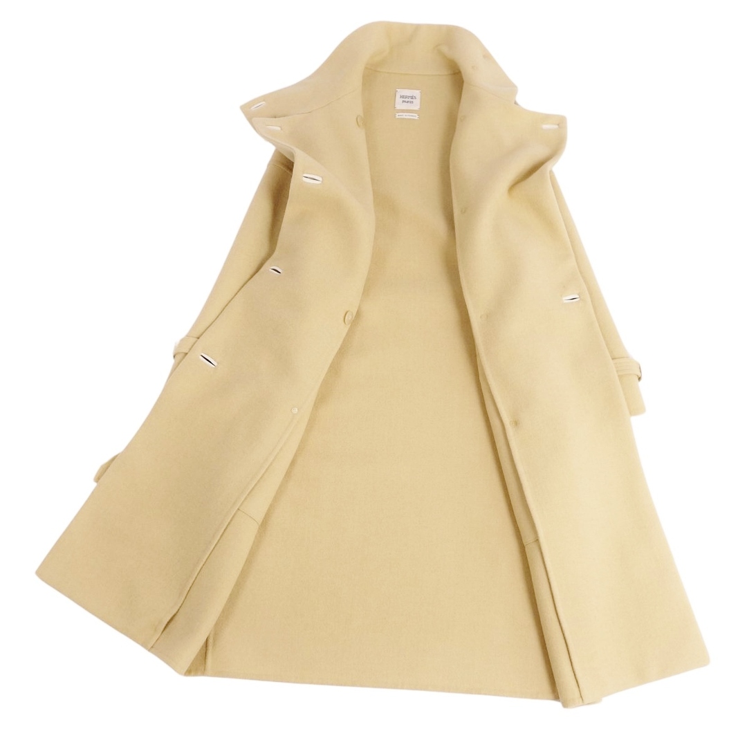 美品 エルメス HERMES コート トレンチコート ベルト付き カシミヤ100% アウター レディース 36(S相当) ベージュ 美品 エルメス HERMES コート トレンチコート ベルト付き カシミヤ100% アウター レディース 36(S相当) ベージュ