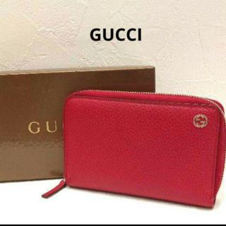 グッチ(Gucci)のGUCCI♡インターロッキングG 二つ折り財布  レッド(財布)