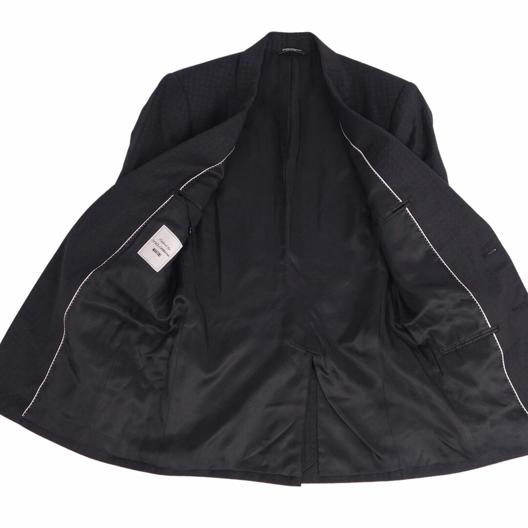 DOLCE&GABBANA(ドルチェアンドガッバーナ)のドルチェ&ガッバーナ DOLCE&GABBANA セットアップ スーツ 3ピース 総柄 ウール ジャケット パンツ イタリア製 44(S相当) ブラック メンズのスーツ(セットアップ)の商品写真