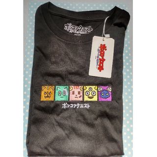 値下げ！　ポンコツクエスト　刺繍　Tシャツ　メンズL　ブラック(Tシャツ/カットソー(半袖/袖なし))