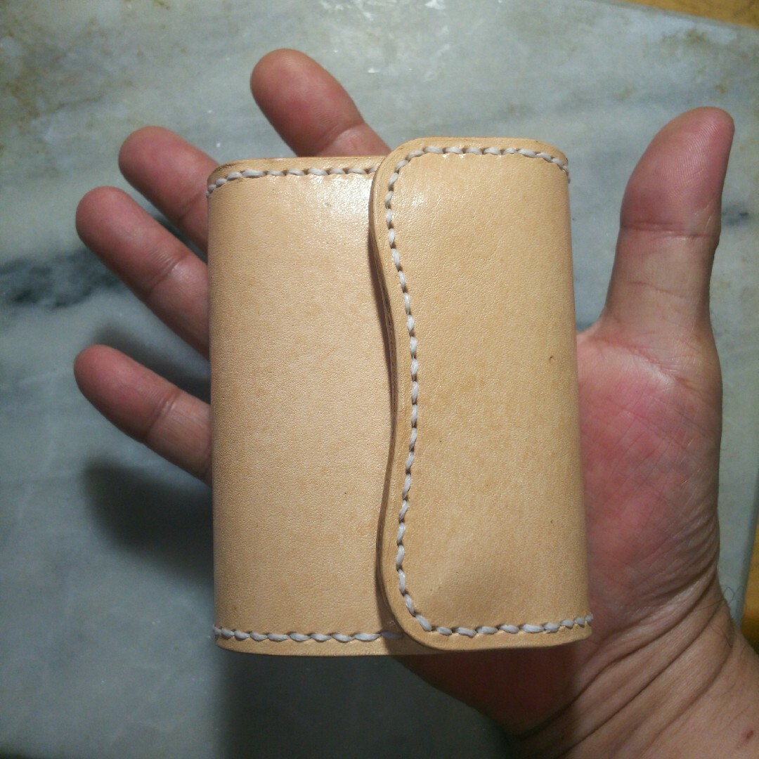姫路ヌメ革 ハンドメイド ミニ財布 小さい財布 財布 ミニマム財布 2つ折り財布