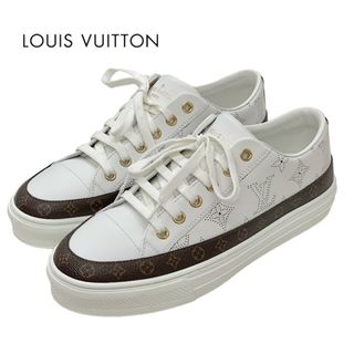 ルイヴィトン(LOUIS VUITTON)のルイヴィトン ステラーライン モノグラム レザー スニーカー 靴 シューズ ホワイト ブラウン(スニーカー)