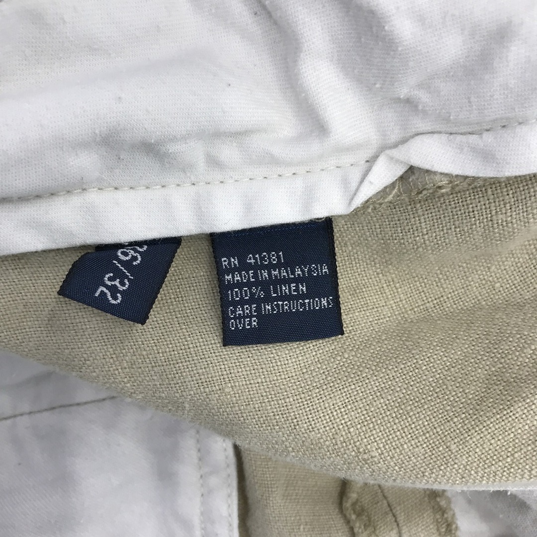 POLO RALPH LAUREN(ポロラルフローレン)のPolo by Ralph Lauren ポロバイラルフローレン リネンパンツ スラックス ベージュ (メンズ 36×32) 中古 古着 O6279 メンズのパンツ(スラックス)の商品写真