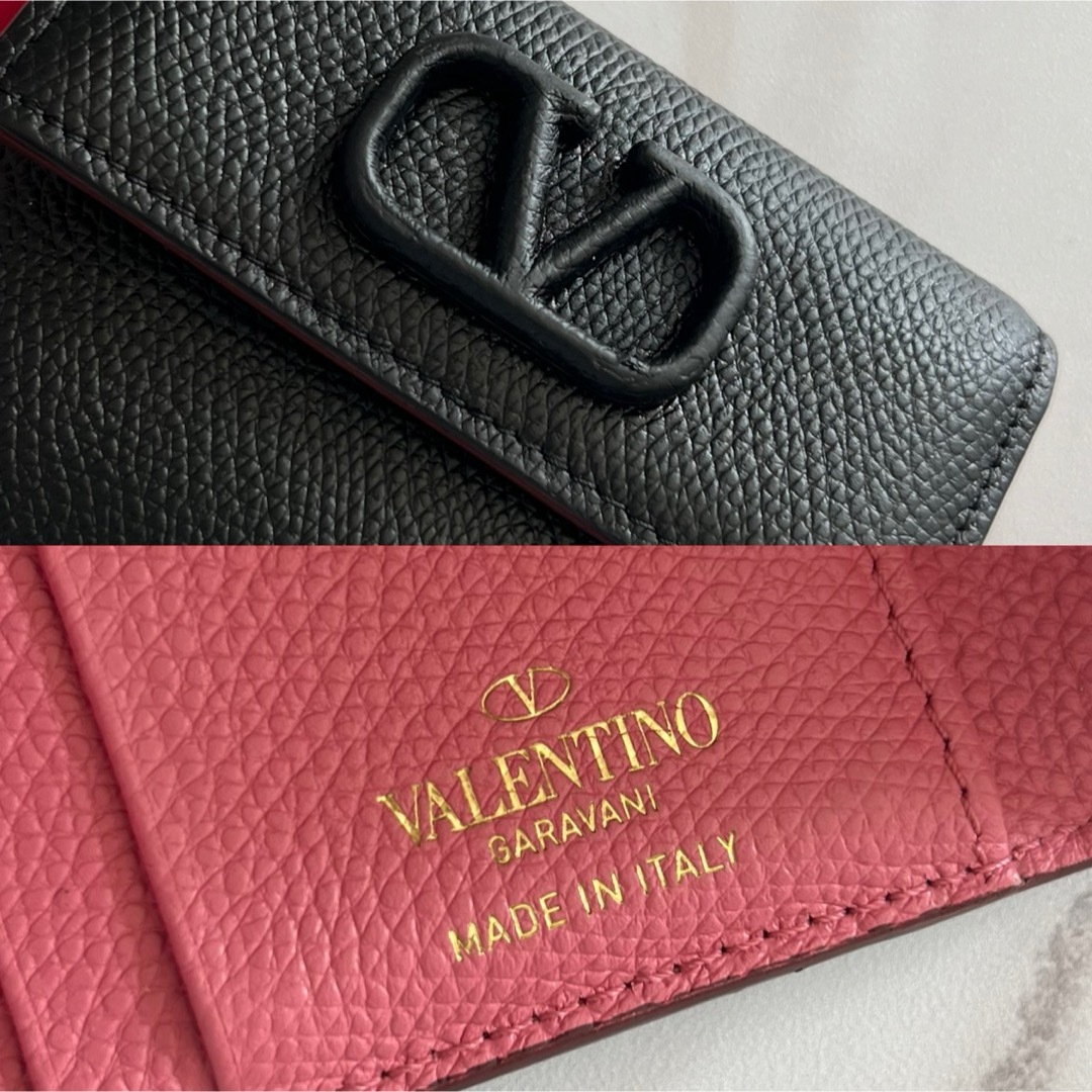 862 極上美品 VALENTINO ヴァレンティノ Vスリング 3つ折り財布