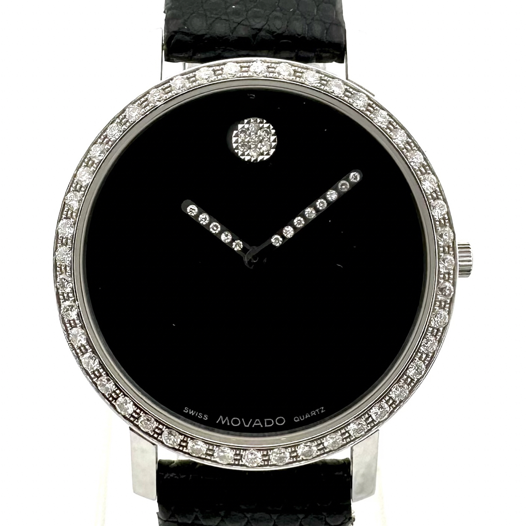 メンズMOVADO 31 40 872 K18WG ダイヤ ミュージアム 金無垢時計