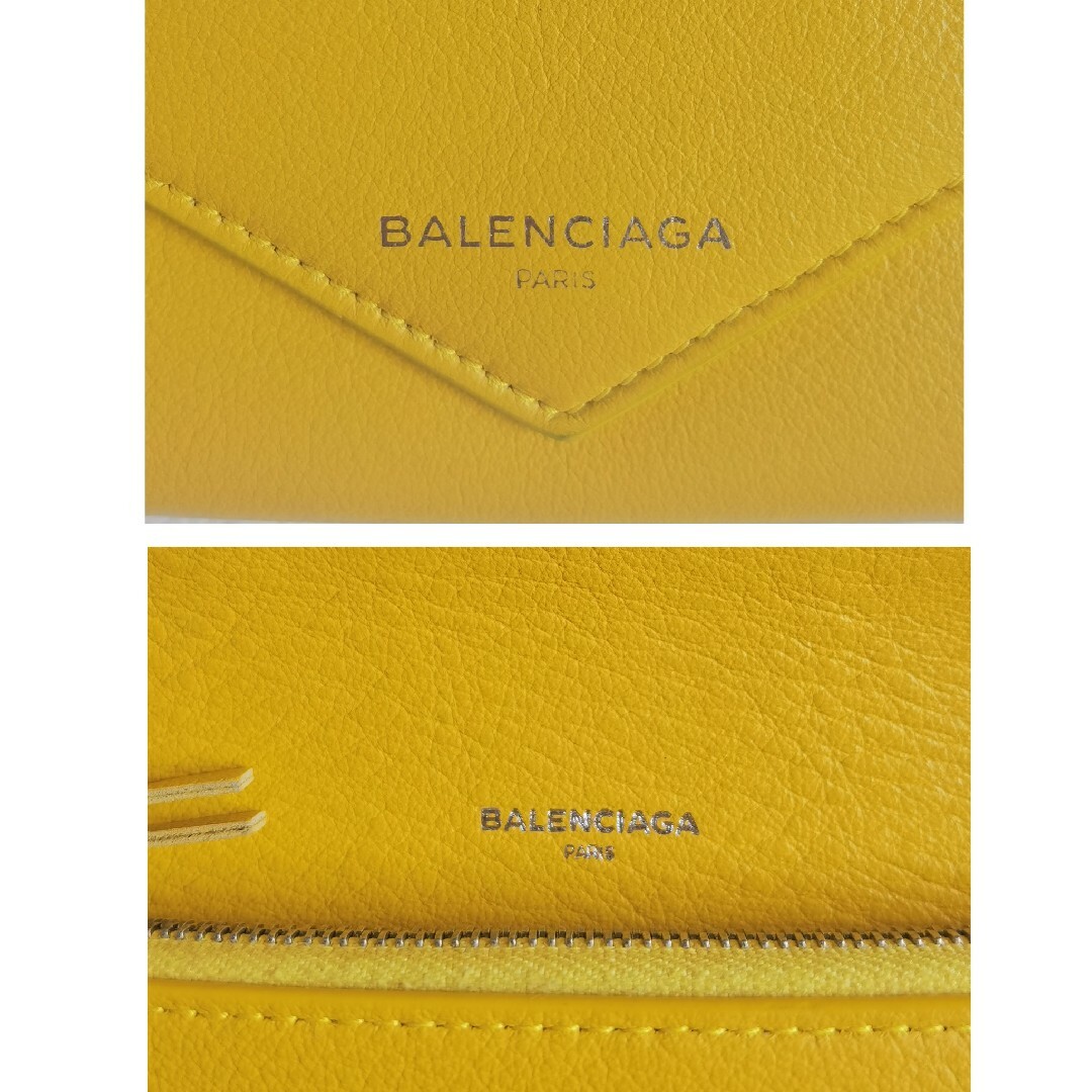 Balenciaga(バレンシアガ)の美品 BALENCIAGA ペーパーマニー 長財布 黄色 本革 スナップボタン レディースのファッション小物(財布)の商品写真