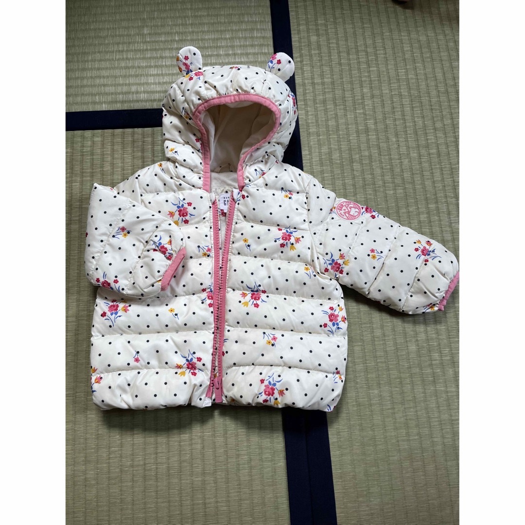 【美品】花柄くま耳ダウンジャケット［6-12months］ | フリマアプリ ラクマ