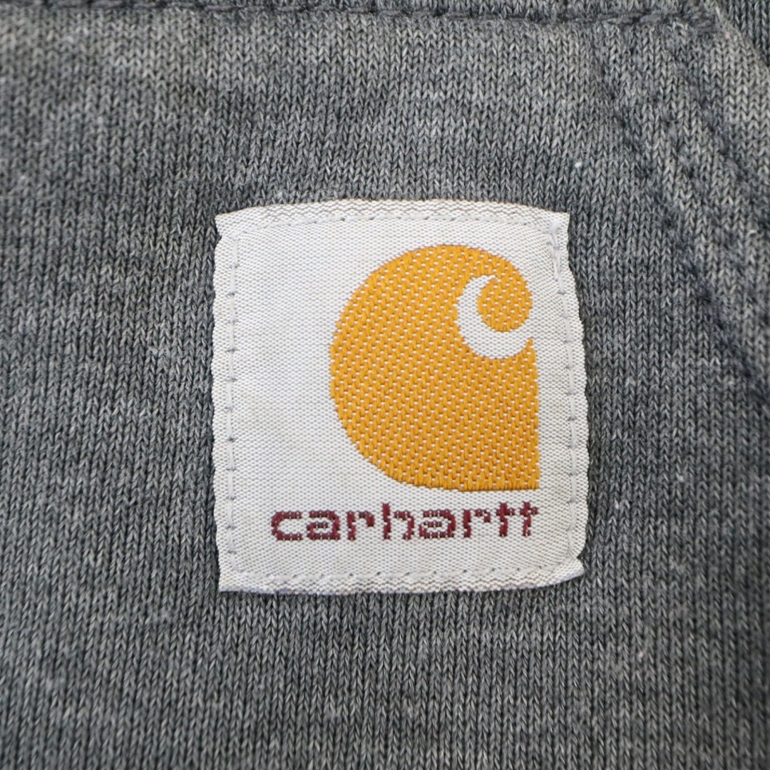 carhartt(カーハート)のCarhartt カーハート ロゴプリント フーディー パーカー スウェット 大きいサイズ  ワーク グレー (メンズ XL) 中古 古着 O6347 メンズのトップス(スウェット)の商品写真