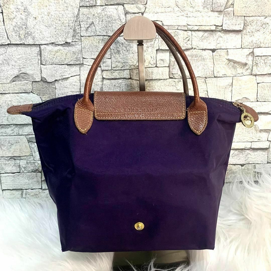 LONGCHAMP(ロンシャン)のLONGCHAMP ロンシャン レザーロゴ折り畳みハンドバッグ ナイロントート レディースのバッグ(トートバッグ)の商品写真