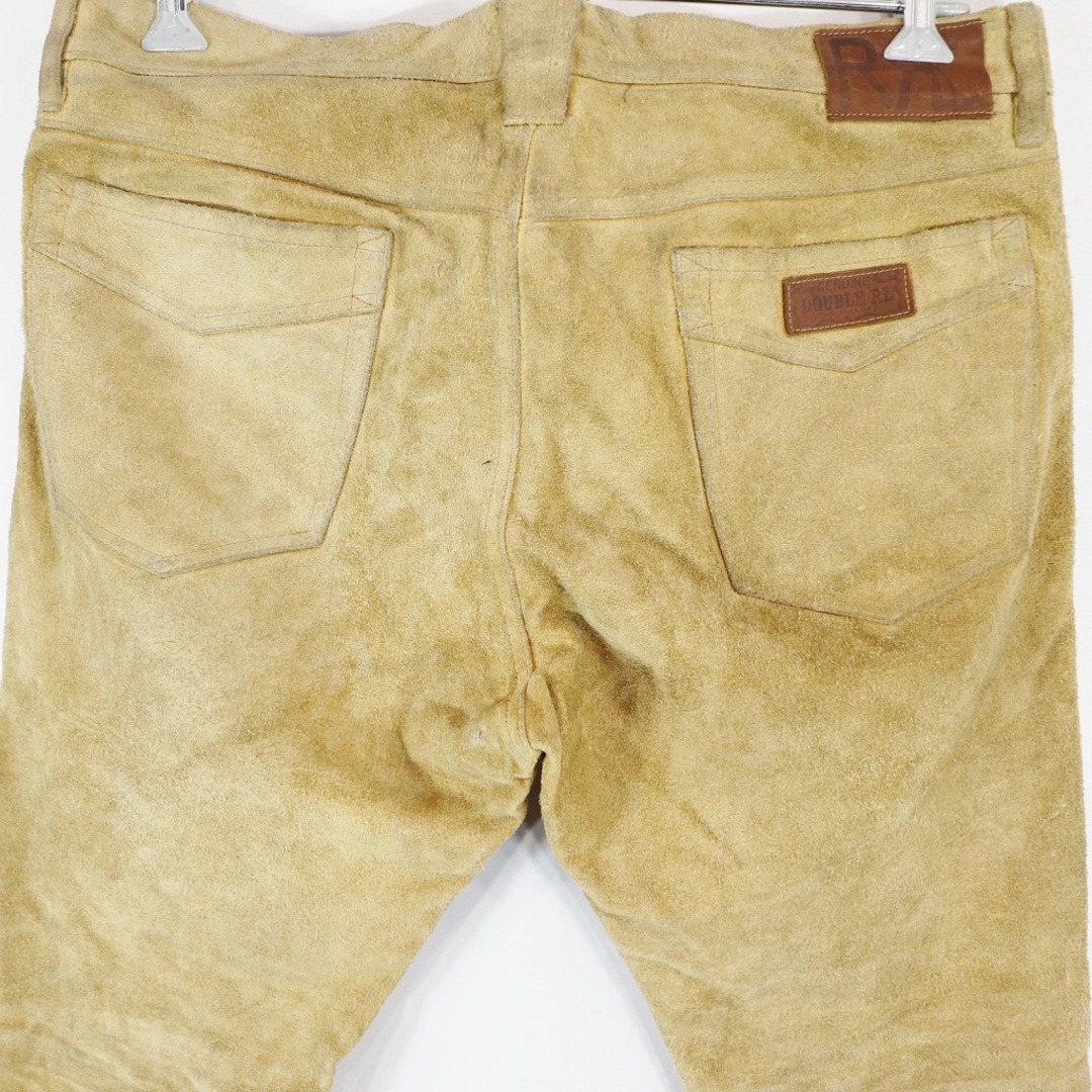 2000年代～ RRL ダブルアールエル レザー デニムパンツ ブラウン (メンズ 36) 中古 古着 O6399 メンズのパンツ(デニム/ジーンズ)の商品写真