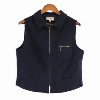 エルエルビーン(L.L.Bean)のSALE///// 80年代 L.L.Bean エルエルビーン ニットベスト アウトドア キャンプ 防寒 ジップアップ ネイビー (メンズ M) O6408(ベスト)