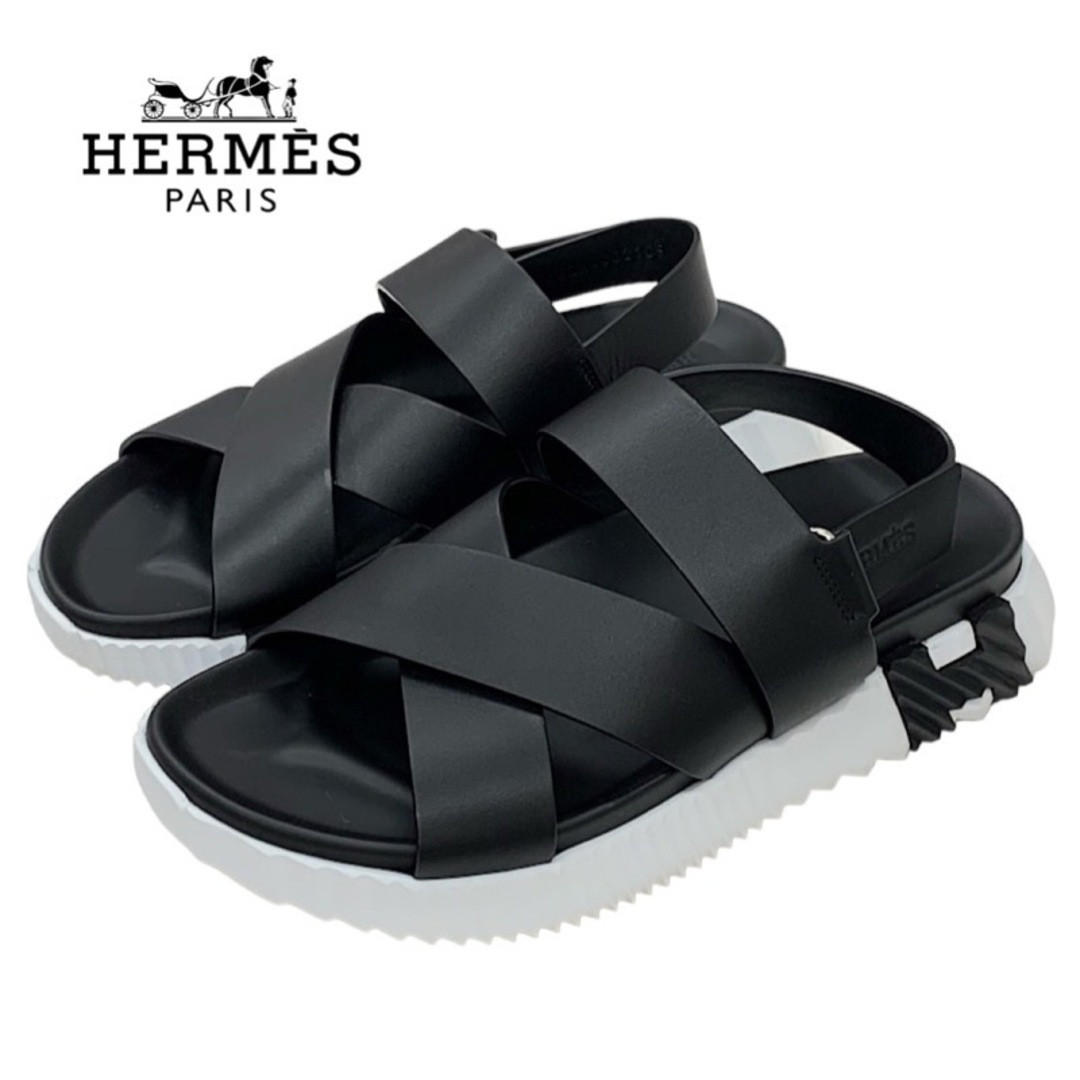 エルメス HERMES エレクトリック サンダル 靴 シューズ レザー ブラック 黒 スポーツサンダル メンズ