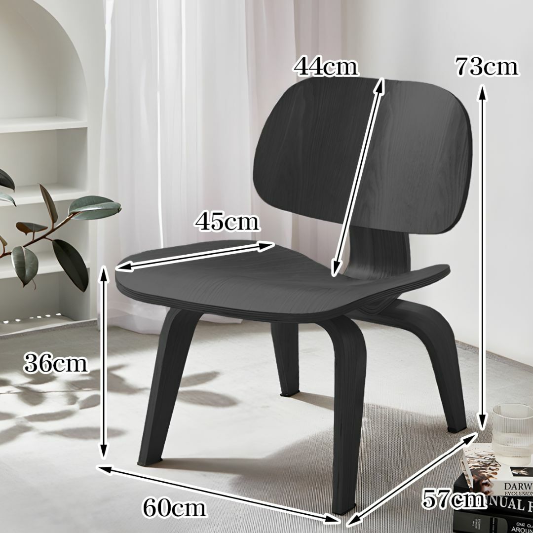 イームズ LCW Eames LCW デザイナーズチェア EM-44BK インテリア/住まい/日用品の椅子/チェア(ダイニングチェア)の商品写真