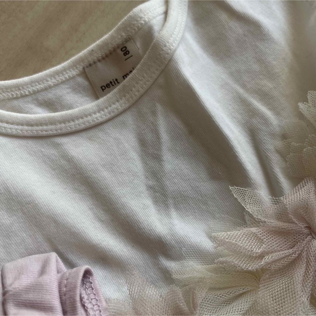 トップス ワンピース Tシャツ 女の子服 petitmain キッズ/ベビー/マタニティのベビー服(~85cm)(Ｔシャツ)の商品写真