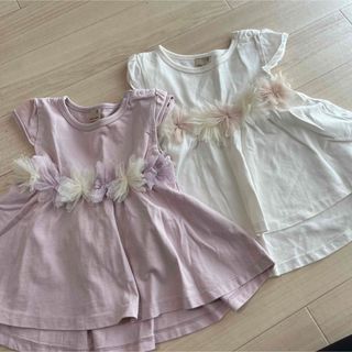 トップス ワンピース Tシャツ 女の子服 petitmain(Ｔシャツ)