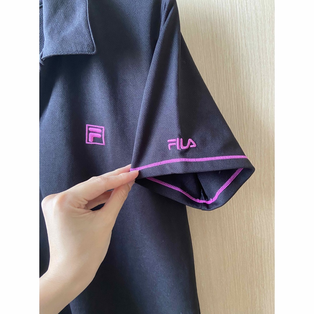 FILA(フィラ)のFILA フィラ レディース トップス 半袖 黒 スポーツウェア レディースのトップス(Tシャツ(半袖/袖なし))の商品写真