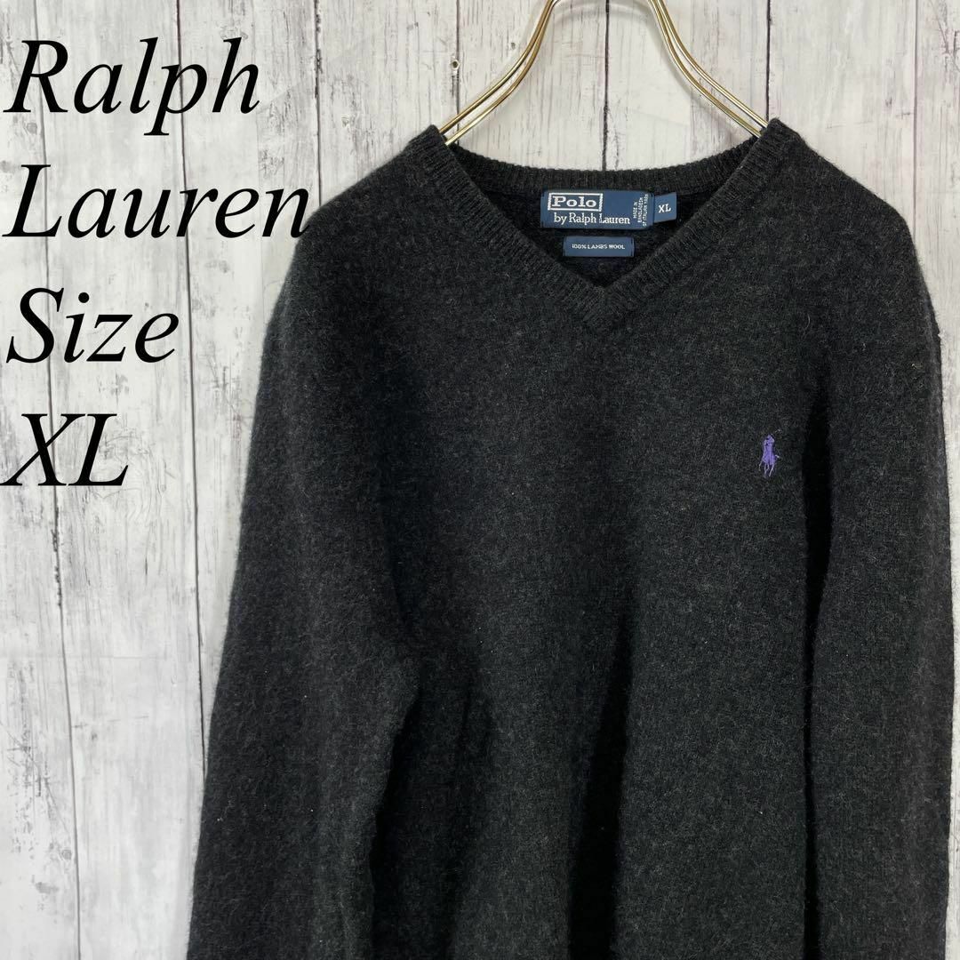 ラルフローレン　100％ラムウール　最高級素材セーター　黒ブラック　メンズ