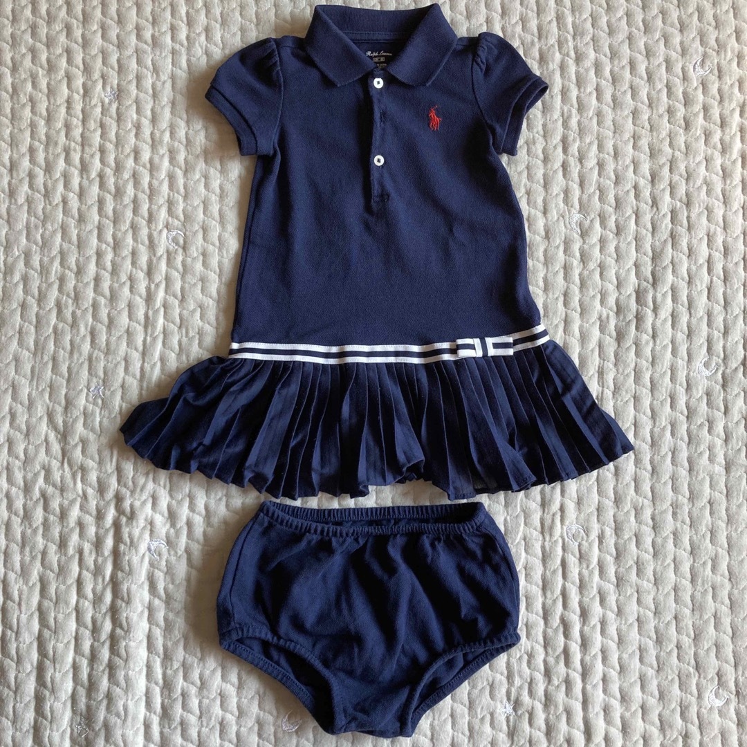 Ralph Lauren(ラルフローレン)のベビー　ワンピース＆パンツ付　ラルフローレン　サイズ12M 80 キッズ/ベビー/マタニティのベビー服(~85cm)(ワンピース)の商品写真