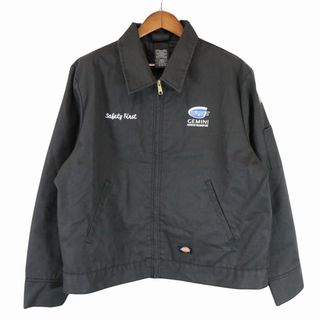 【オーバーサイズ】刺繍 Dickies ディッキーズ ブルゾン ブラック XL