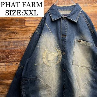 PHATFARM - PHAT FARM 刺繍ロゴ オーバーサイズデニムジャケット XLの