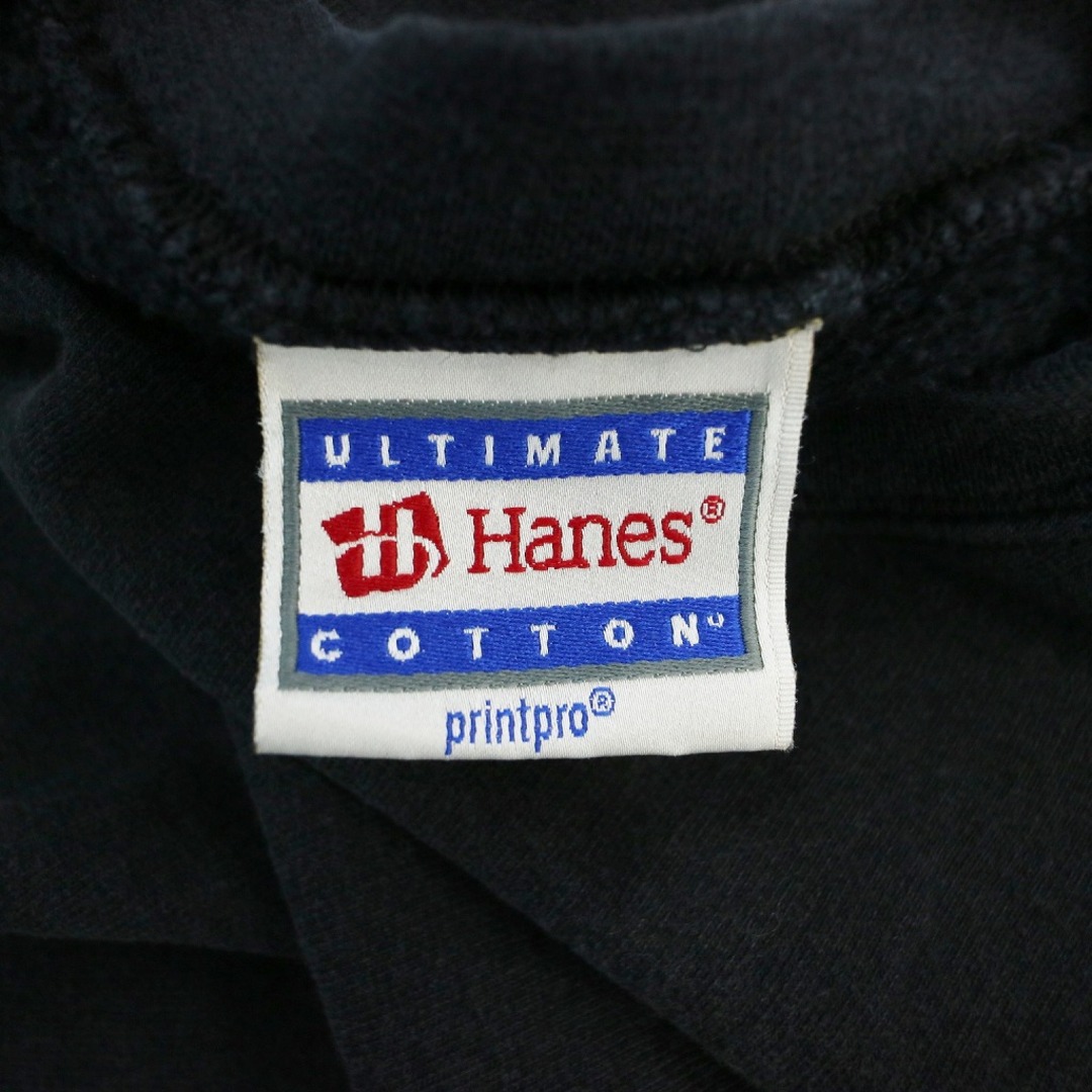 90年代 Hanes ヘインズ CAT トレーナー スウェット 刺繍 企業 ワンポイントロゴ ブラック (メンズ XL)   O6477