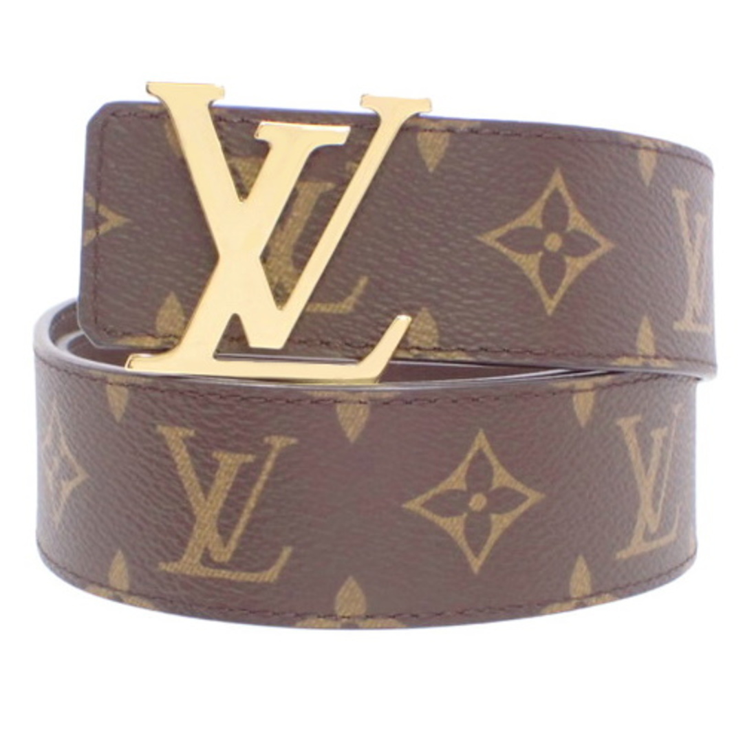 LOUIS VUITTON(ルイ・ヴィトン) モノグラム サンチュール・LV イニシャル 40MM リバーシブル ベルト ファッション小物  80/32 モノグラムキャンバス レザー ブラウン茶 ゴールド金具 M0323 メンズ 40802070494【アラモード】