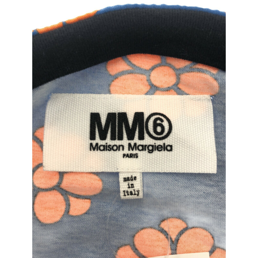 MM6 エムエムシックス 19SS ポルカドットフラワープリントアシンメトリーTシャツ ブルー S