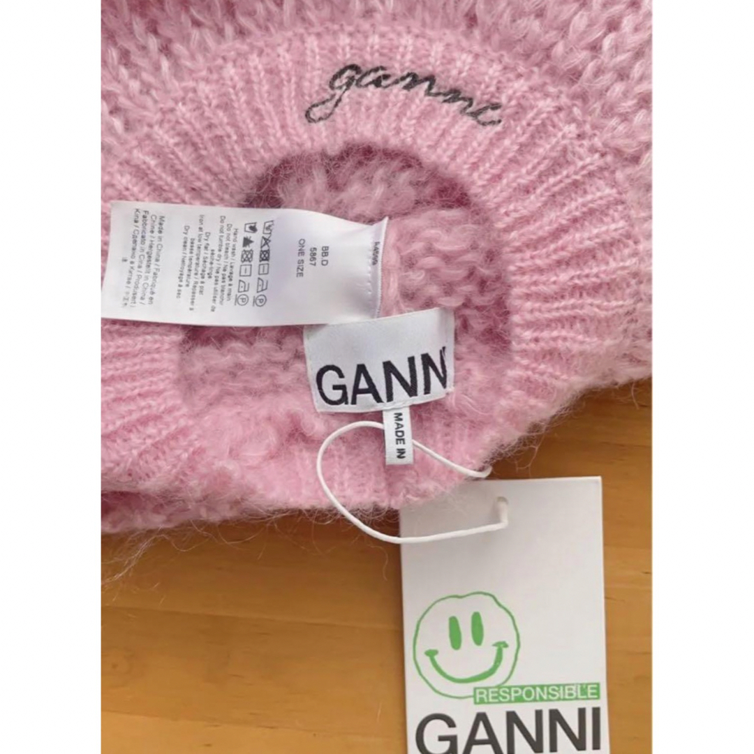 限定セール!】 GANNI ガニー ベレー帽 ピンク ニットキャップ 限定セール!】 GANNI ガニー ベレー帽 ピンク ニットキャップ