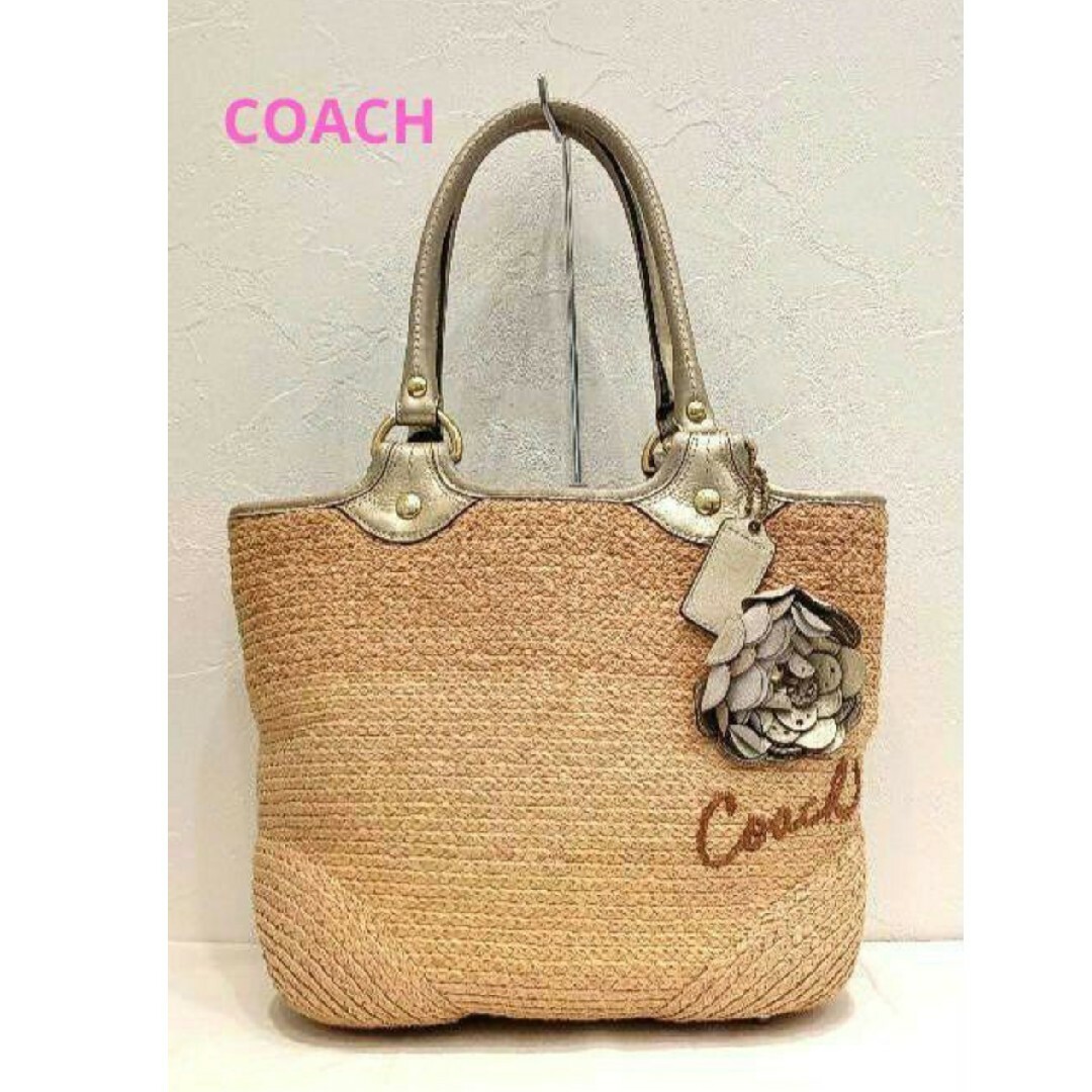 COACH♡フラワーストロートートバッグ  ゴールド系