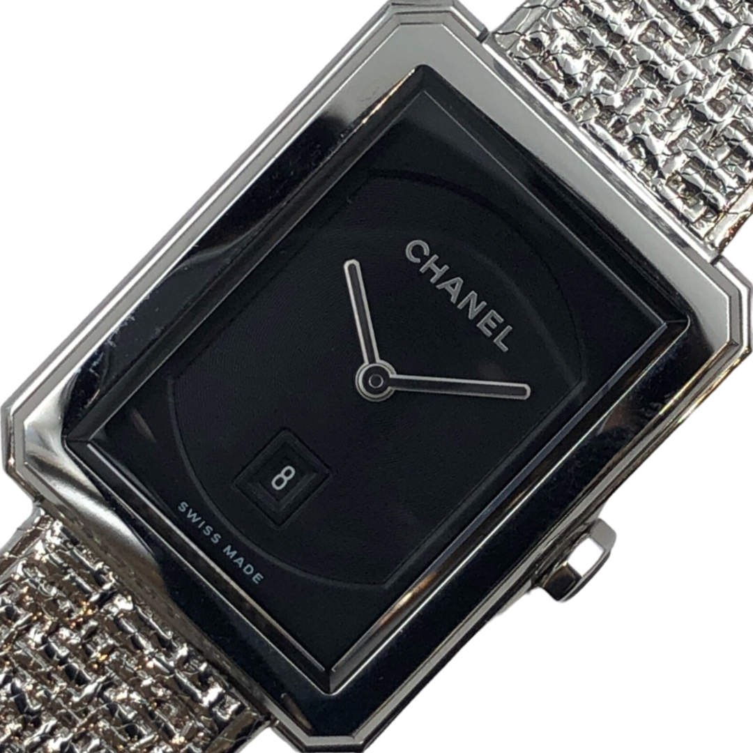シャネル CHANEL ボーイフレンド ツイード ミディアムモデル H4878 ブラック ステンレススチール レディース 腕時計